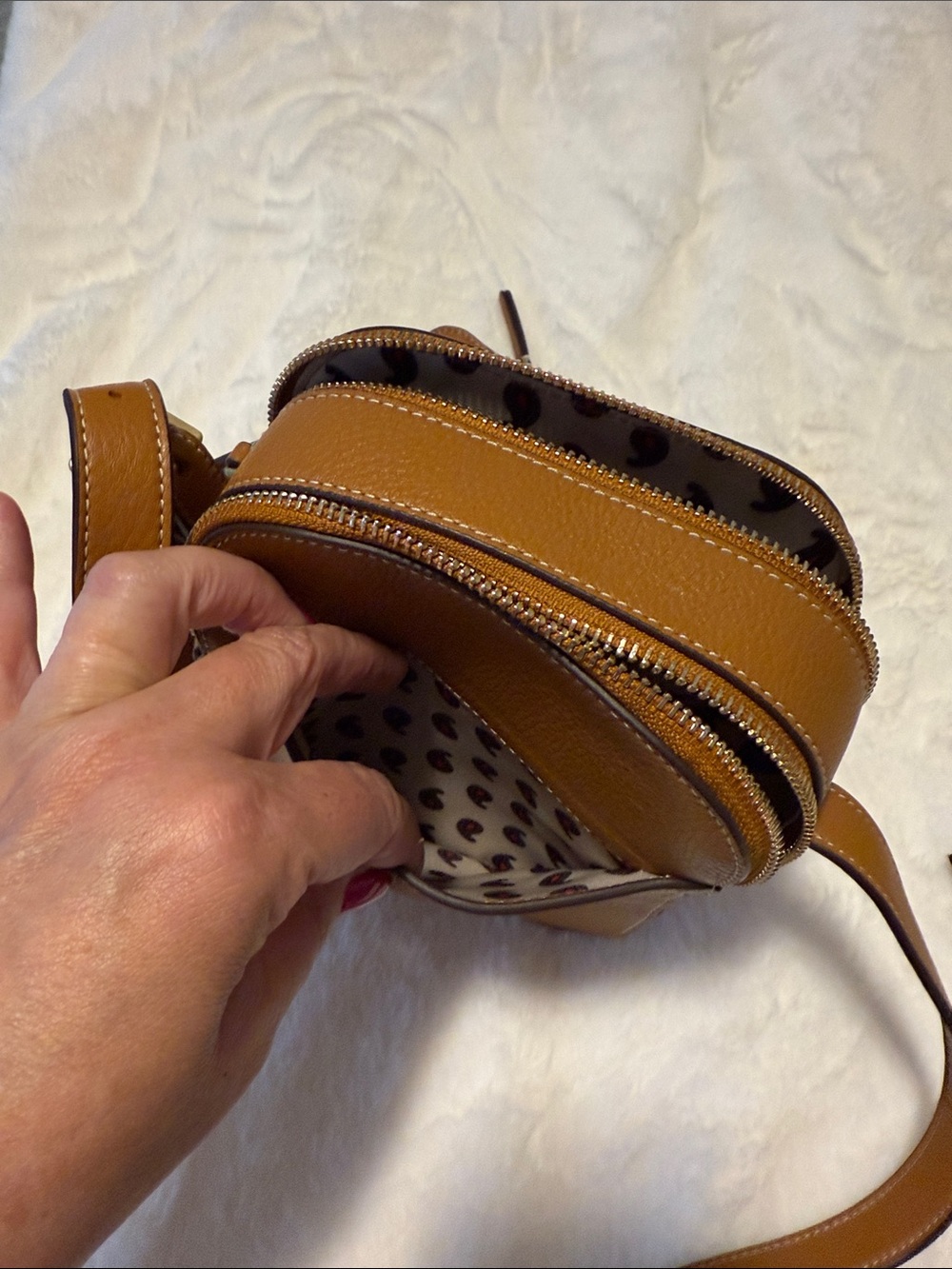 Vera Bradley Cognac Brown Pebbled Leather Crossbody with Matching Wallet NWT - Picture 11 of 13